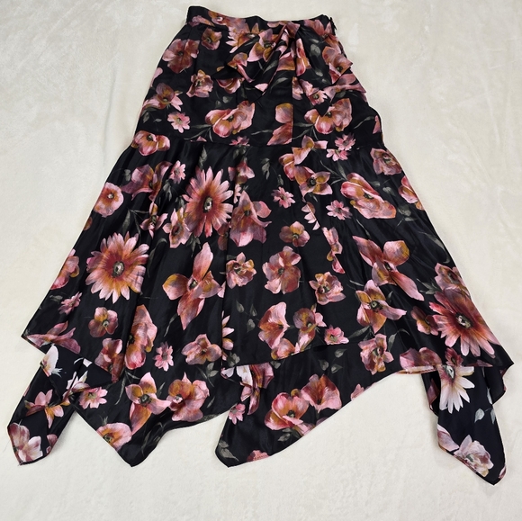The Kooples asymmetric floral silk blend skirt size 0 - Picture 1 of 9